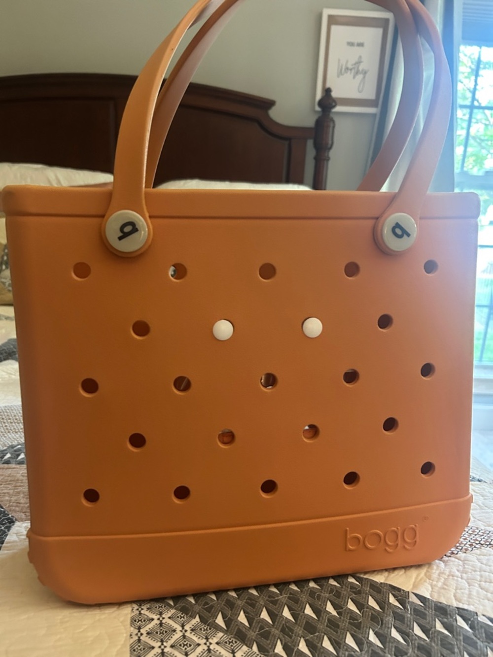 Bogg Orange Everyday Tote Bag - Durable Waterproof Carryall Medium - Picture 2 of 4